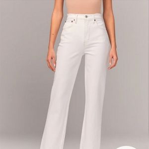 Abercrombie & Fitch The 90's Straight Jeans Ultra High Rise White Womens Size 4